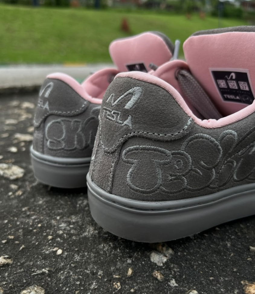 TÊNIS TESLA HERTZ ART GREY PINK