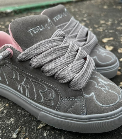 TÊNIS TESLA HERTZ ART GREY PINK