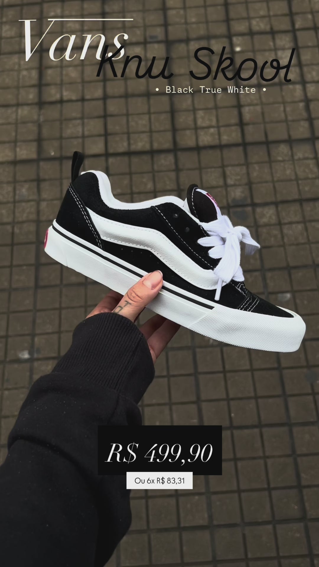 TÊNIS VANS KNU SKOOL BLACK TRUE WHITE – The Block Store