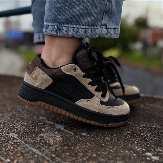 TÊNIS FREEDAY HERO DARK BEGE/PRETO
